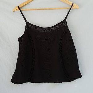 H&M Embroidered Black Tank